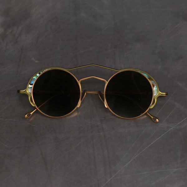 Rigards RG1077TI Round Frame Glasses RG-RG1077TI-QTGLJBL Bronze Olive Frame Gradient Green Lenses